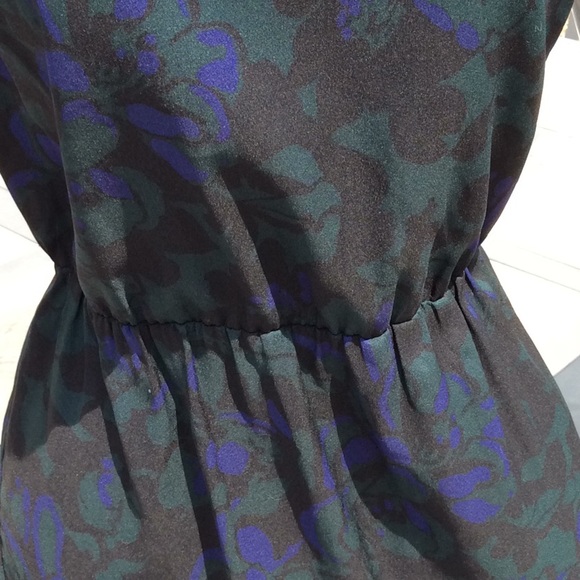 Pretty Black & Green Floral Flowy Dress by LOFT 6 - Picture 4 of 8